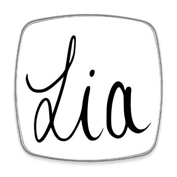 Lia - Viereckiger Kühlschrankmagnet - Weiß - Vorne