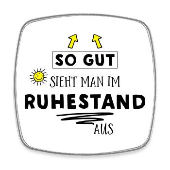 Lustiges T-Shirt für Rentner - Viereckiger Kühlschrankmagnet - Weiß - Vorne