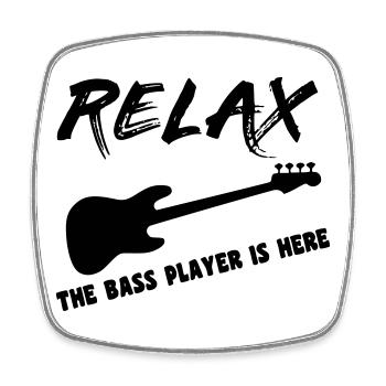 Der Bassist dort ist Bassist, Musiker, Instrument * - Viereckiger Kühlschrankmagnet - Weiß - Vorne