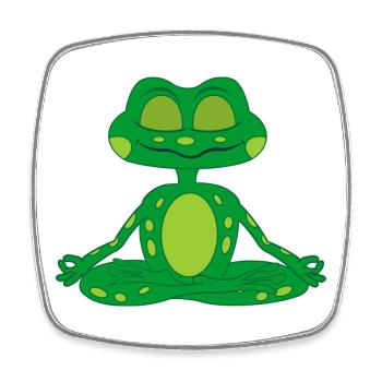 Zen-Meditationsfrosch - Viereckiger Kühlschrankmagnet - Weiß - Vorne