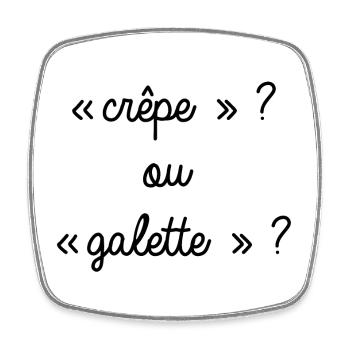 Bretagne - Crêpe ou galette ? - Magnet carré - blanc - Devant