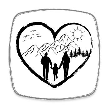 Hiking summer nature freedom gift - Square fridge magnet - white - Front