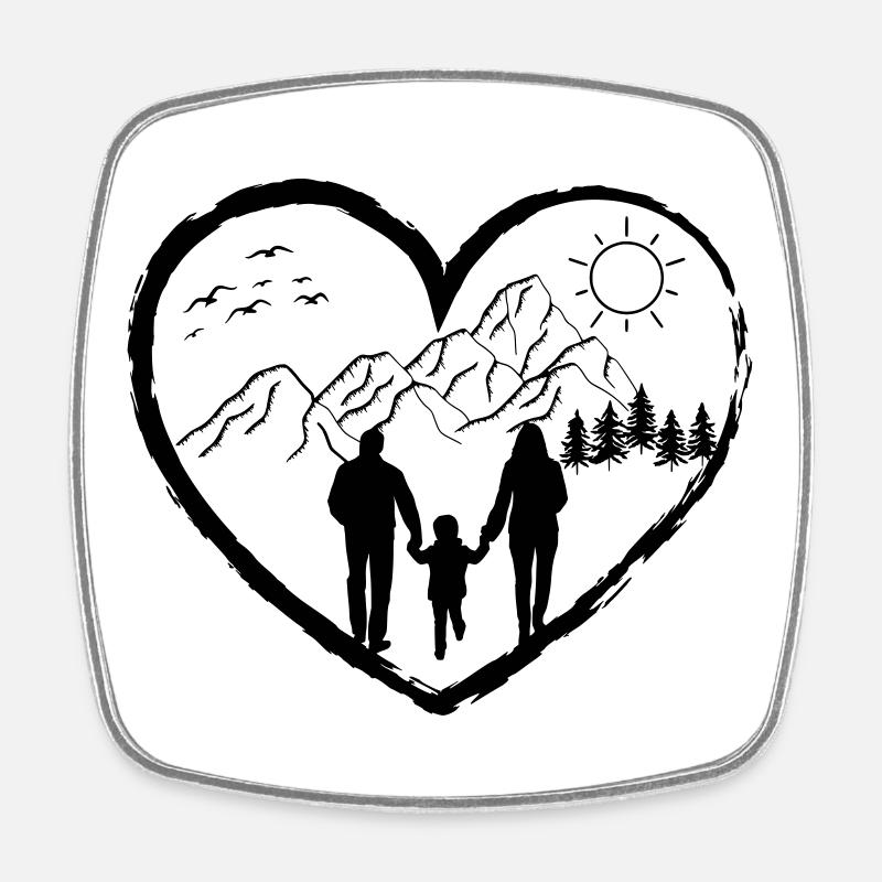Randonnée été cadeau liberté nature - Magnet carré - blanc