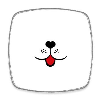 Dog Face Dogs Snout Tongue Heart Dog Nose - Square fridge magnet - white - Front