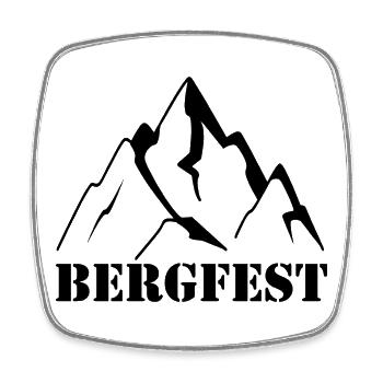 Abstraktes Bergfest Design - Viereckiger Kühlschrankmagnet - Weiß - Vorne