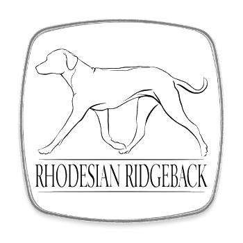 CHIEN RHODÉSIEN À DOS Saule - Magnet carré - blanc - Devant