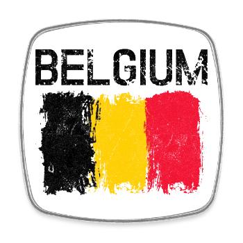 Bold Yellow Red Brush Streaks - Square fridge magnet - white - Front