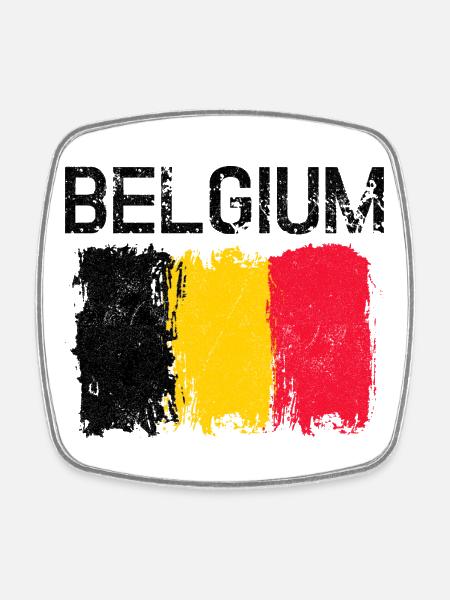 Stries de brosse jaune rouge marquées - Magnet carré - blanc