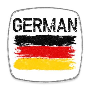 German Flag Brushstroke - Square fridge magnet - white - Front