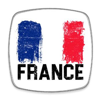 Brushstroke French Flag - Square fridge magnet - white - Front