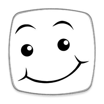 Emoticon Happy Eyes - Viereckiger Kühlschrankmagnet - Weiß - Vorne
