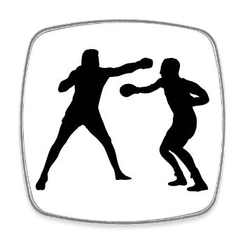 Boxkampftraining - Viereckiger Kühlschrankmagnet - Weiß - Vorne