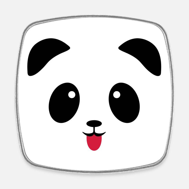 Langue de visage de panda - Magnet carré - blanc