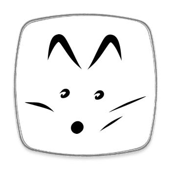 Fuchs - Viereckiger Kühlschrankmagnet - Weiß - Vorne