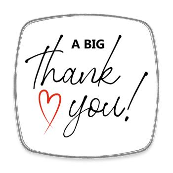 Thank You - Viereckiger Kühlschrankmagnet - Weiß - Vorne