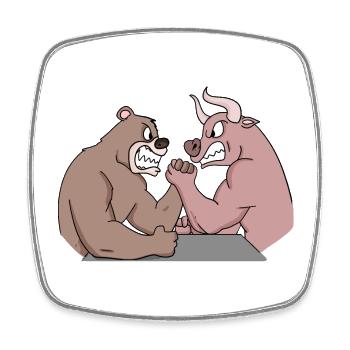 Stocks et bourse un cadeau pour les hommes d'affaires - Magnet carré - blanc - Devant