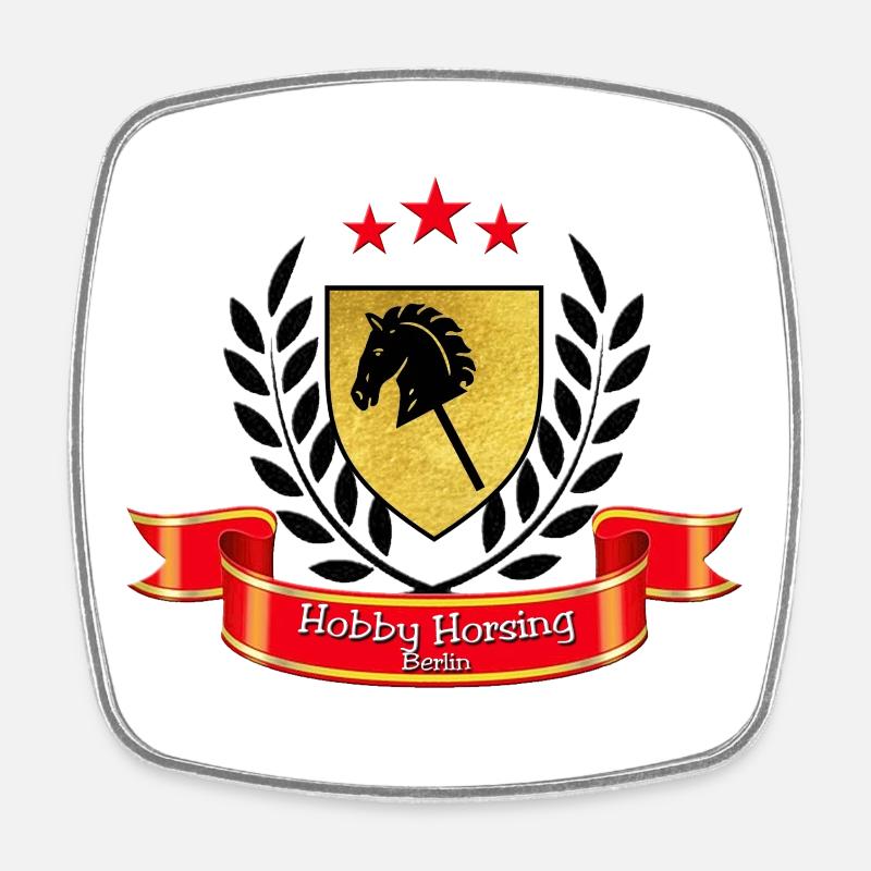 Hobby Horsing Berlin logo - Square fridge magnet - white