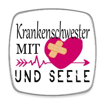 Krankenschwester mit Herz - Viereckiger Kühlschrankmagnet - Weiß - Vorne