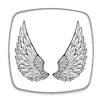 Angel wings - Square fridge magnet - white - Front