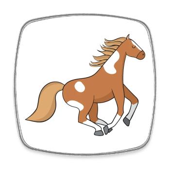 Cheval - Magnet carré - blanc - Devant