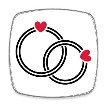 wedding rings - Square fridge magnet - white - Front