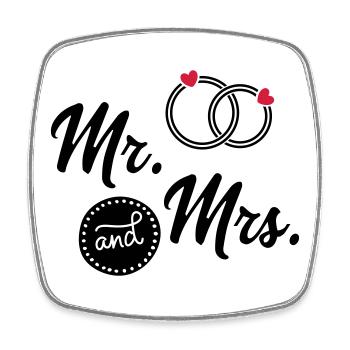 Hochzeit - Viereckiger Kühlschrankmagnet - Weiß - Vorne