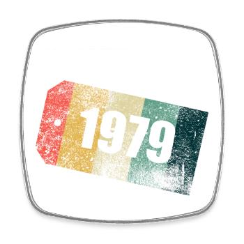 Vintage 1979 Stripe Day Grunge - Square fridge magnet - white - Front