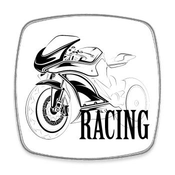 racing racebike motorbike motorrad symbol Motorrad - Viereckiger Kühlschrankmagnet - Weiß - Vorne