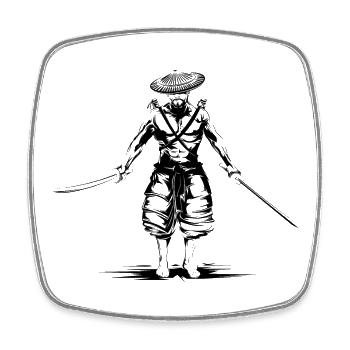 samurai fighter warrior symbol art Kunst fighting - Viereckiger Kühlschrankmagnet - Weiß - Vorne
