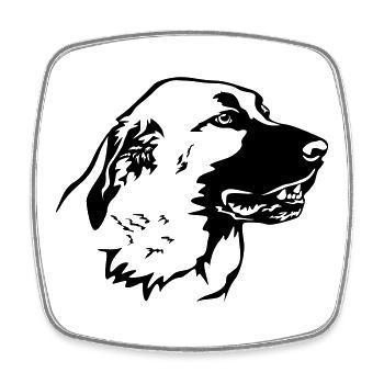 Kangal Head - Square fridge magnet - white - Front
