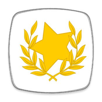 Laurel wreath star starlet congratulations - Square fridge magnet - white - Front