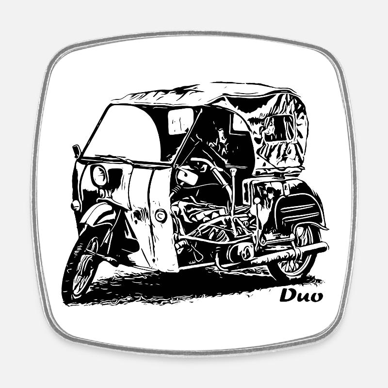 Simson Duo Krause - Viereckiger Kühlschrankmagnet - Weiß