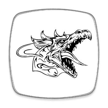 drache - Viereckiger Kühlschrankmagnet - Weiß - Vorne