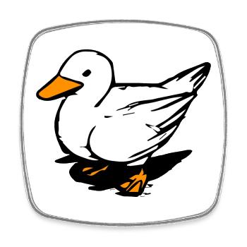 Coole Ente - Badeente - Vogel - Quietscheente - Viereckiger Kühlschrankmagnet - Weiß - Vorne