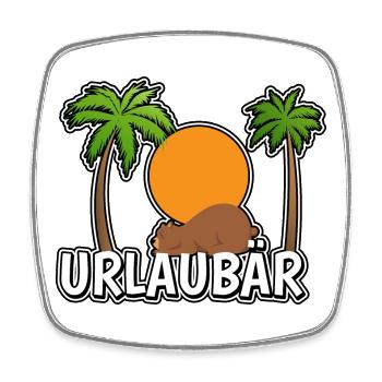 UrlauBär - Viereckiger Kühlschrankmagnet - Weiß - Vorne