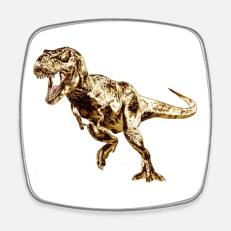 Prehistoric Dinosaur Print - Square fridge magnet - white