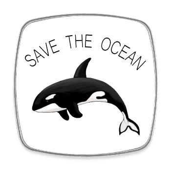 Sauvez l’épaulard orque de l’océan - Magnet carré - blanc - Devant