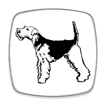 Welsh Terrier - Magnet carré - blanc - Devant