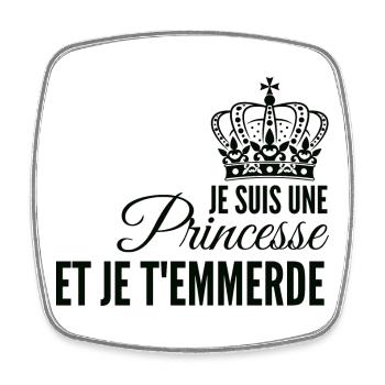 Princesse affirmée et rebelle - Magnet carré - blanc - Devant