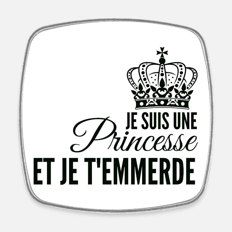 Princesse affirmée et rebelle - Magnet carré - blanc