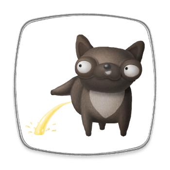 Peeing Dog Funny Animal Design - Square fridge magnet - white - Front