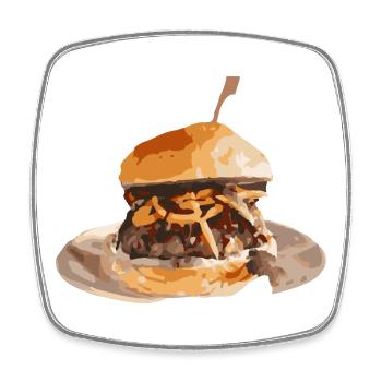 Burger Day - Magnet carré - blanc - Devant