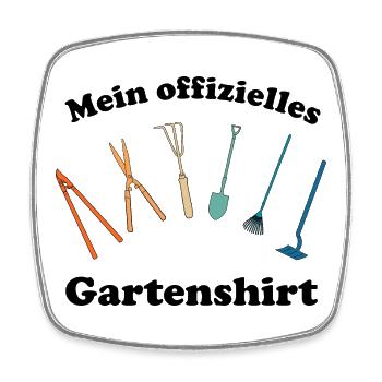 Mein offizielles Gartenshirt Retro Gartenwerkzeug - Viereckiger Kühlschrankmagnet - Weiß - Vorne