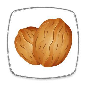 two beautiful luminous walnuts - Square fridge magnet - white - Front