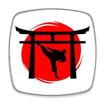 Yokogeri Torii - Viereckiger Kühlschrankmagnet - Weiß - Vorne