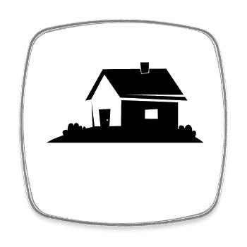 Maison - Magnet carré - blanc - Devant