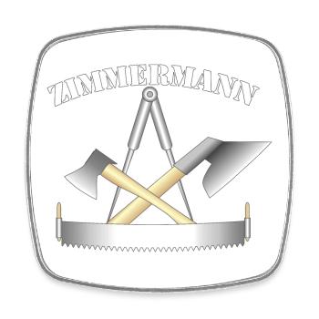 Zunftzeichen der Zimmermänner - Viereckiger Kühlschrankmagnet - Weiß - Vorne