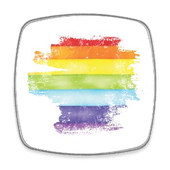 Pride Brush Rainbow - Square fridge magnet - white - Front