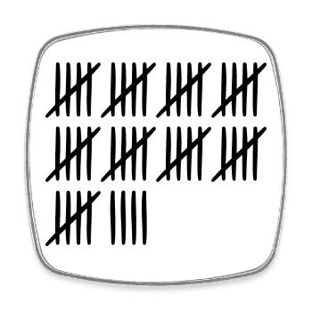 49 birthday tally sheet - 49 years old - Square fridge magnet - white - Front