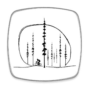 Bike Fans Bergen Tour Nature Sport Gift Idea - Square fridge magnet - white - Front